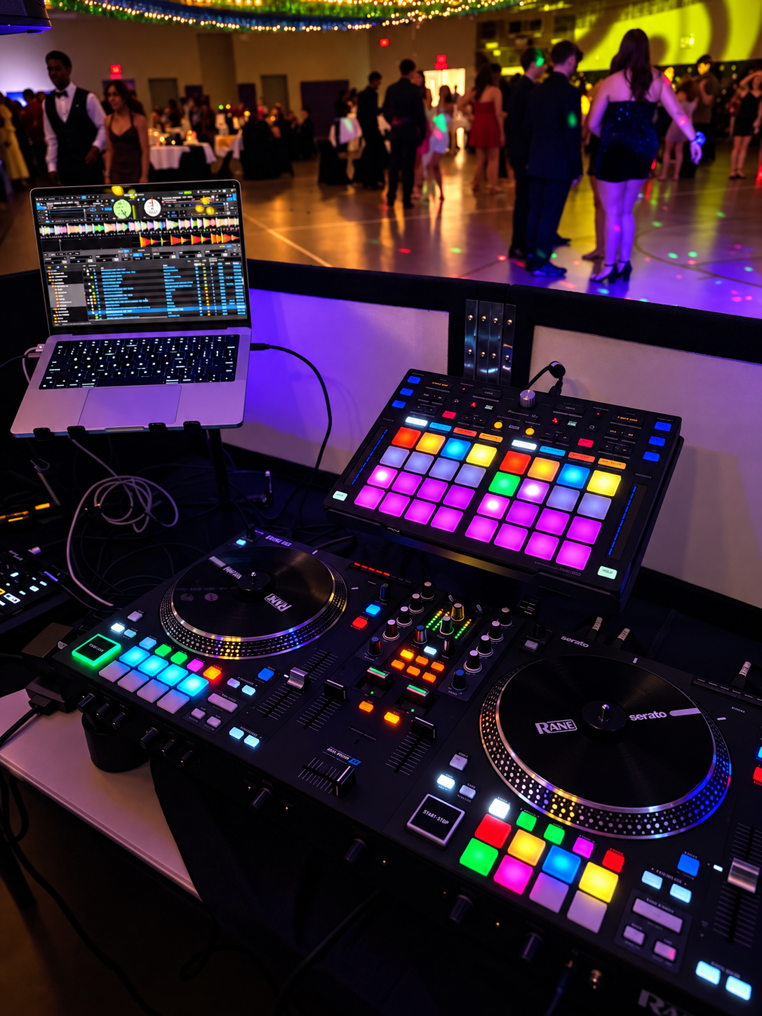 DJ equipment and dance floor